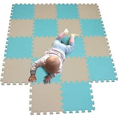 Mqiaoham Baby Floor Mat / Children’s Play Mat, Puzzle Design, Free from Harmful Substances green beige