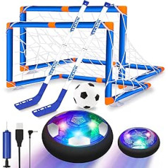 SUNNOW Air Power Football - 3-in-1 Rechargeable Hover Ball Hockey Set with 2 Goals LED Light Air Football Children's Toy Football Gifts for Children Boys Girls from 3 4 5 6 7 8-12 Years