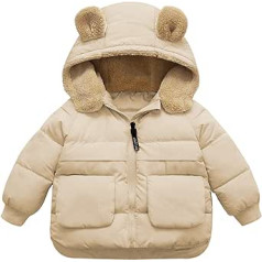 Happy Cherry Kinder Winterjacke Baby Dicke Mantel Gepolstert Winddicht Jacke mit Fleece Kapuze Warme Outwear