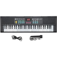 Snufeve6 Keyboard Piano, Portable Keyboard with 61 Keys, Electric Digital Multifunctional Music Keyboard for Beginners, Children, Toddlers, Children, Adults, Keyboard Instrument with Microphone