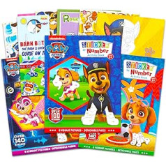 Ķepu patruļas uzlīmes pēc numuru grāmatas komplekts ~ Paw Patrol Activity uzlīmju grāmatu komplekts | 3 ķepu patruļas uzlīmju mozaīkas grāmatas ar vairāk nekā 400 uzlīmēm un durvju pakaramajiem