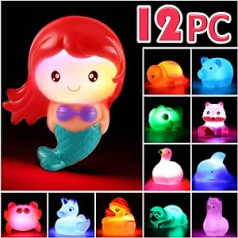 Bath toy bath toy baby boy girl boys children toddlers luminous pool animals bath babies pink floating waterproof water toy bath party swimming light