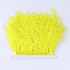 1/3/6/10/20 Ply 2 Metres Ostrich Feathers Boa, Fluffy Feathers, For DIY Wedding Dresses, Party Sewing Crafts Bags, Shoes Decoration, Clothing Shawl Custom (Colour: Yellow, Size: 3ply)