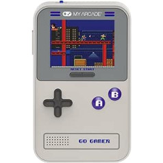 My Arcade Go Gamer Classic Purple Portable Electronic Game Console with 300 Games, Full Colour Screen 2.5 Inch - Fun for the Whole Family (DGUN-3910), Grey