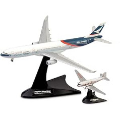 herpa 562089 — Cathay Pacific Airways komplekts Douglas DC-3 / Airbus A330-300 Niki ar Progress Hong Kong