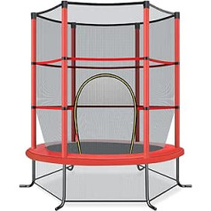 COSTWAY Diameter 140 cm Garden Trampoline with Safety Net, Trampoline up to 45 kg, Indoor/Outdoor Trampoline for Children from 3 Years