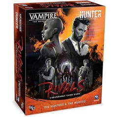 Vampire: The Masquerade Rivals The Hunters & The Hunted: Core Set — viss, kas nepieciešams, lai spēlētu uz RPG balstītu kāršu spēli vecumā no 14 gadiem 2 līdz 4 spēlētājiem