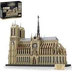 barweer Clamping Blocks France Notre Dame de Paris, Gothic Church Architecture Modular Buildings, Home Office Decoration Crafts Collecting, Gift for Adults, Compatible with Lego (8868 Pieces)