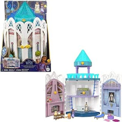Disney Wish Rosas pilies žaidimų rinkinys, lėlių namelis su 2 judančiomis mini lėlėmis, žvaigždės figūra ir 20 priedų, HPX38