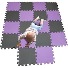 Mqiaoham Baby Floor Mat / Children’s Play Mat, Puzzle Design, Free from Harmful Substances purple grey