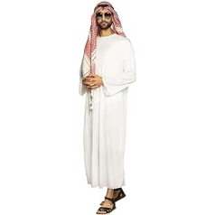 Boland - Saūda Arābijas prinča kostīms, tunika un lakats ar galvas saiti, vīriešiem, arābu, šeiha, greznas kleitas, karnevāls, tematiskā ballīte