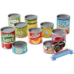 Melissa & Doug Grocery Cans: Play Food Set Bundle with 1 Theme Compatible M&D Scratch Fun Mini Pad (04088)