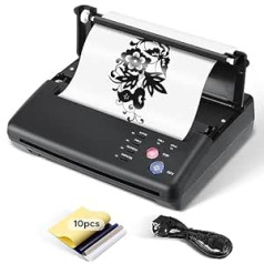 Hlieeosfcn Tattoo Transfer Machine Tattoo Thermal Stencil Machine, Thermal Printer Tattoo Stencil Machine for Artists, Black, with Tattoo Transfer Paper for Printing and Transferring the Tattoo