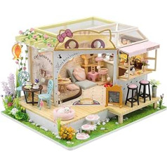 Fsolis M2111 lėlių namelio rinkinys su baldais Miniatiūrinis 3D medinis lėlių namelio rinkinys 1:24 mastelis