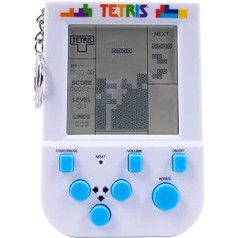 Tetris atslēgu piekariņa rokas arkādes spēle — Retro mini pārnēsājama rokas Tetris spēle bērniem un pieaugušajiem Oriģināla spēle, ieskaitot oriģinālās Tetris skaņas, oficiāli licencēta tetris spēle