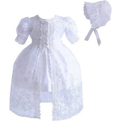 Cinda Baby White Lace kristību apmetnis un cepure