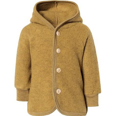 Engel vilnos vilnos striukė kūdikiui su gobtuvu (Babyjacke Fleece Schurwolle) - šafrano melanžas, dydis: 86-92