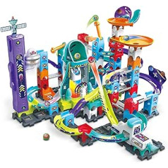 VTech Marble Rush – kosminis magnetinis rinkinys XL300 E – interaktyvus marmurinis bėgimas su įdomiais takelio elementais, įvairiomis surinkimo galimybėmis ir šviesos bei garso efektais – 4–12 metų vaikams