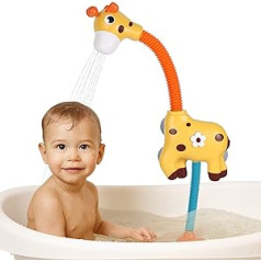 Baby Badespielzeug Set,Duschkopf mit 3Pack Saugnapf Kreisel Spielzeug Badewannenspielzeug,Wasserspielzeug Kinder Badespielzeug Babys ab 1 Jahren (Giraffen)