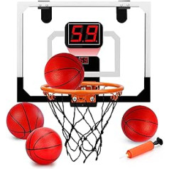 STAY GENT Mini Basketball Hoop Outdoor Indoor Children for Room with Ball, Children's Mini Hoop Door Basketball Basket Outside Wall Mounted with Electronic Scoreboard 4 Balls Ball Net for Bedroom