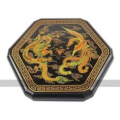 Masters Traditional Games Chinese Checkers in Leatherette Box with Wooden Marbles (Black Dragons and Phoenix Design)