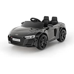 Smart BeBe vaikiškas elektromobilis Audi R8 su 12 V baterija Bluetooth nuotolinio valdymo LED lemputės MP3 grotuvas 3-6 metai (juodas)