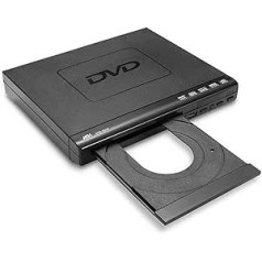 Kompaktiškas DVD grotuvas televizoriui su HDMI/RCA jungtimi, kelių regionų kodo zona, laisva 1-6, prievadas USB įvestis ir MIC išvestis, PAL/NTSC ir nuotolinio valdymo pultas