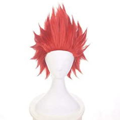 Lees Wigs, Anime Cosplay parūka My Hero Academia Eijiro Kirishima Cosplay parūka ar bezmaksas parūkas vāciņu