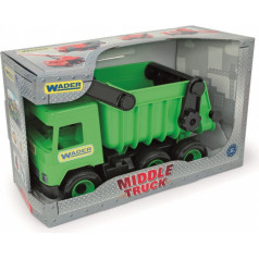 Green middle truck tipper in a cardboard box