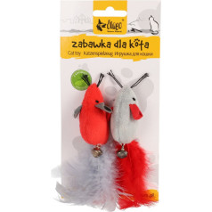 Dingo cat toy, mice with feathers, 2 pcs, 11 cm