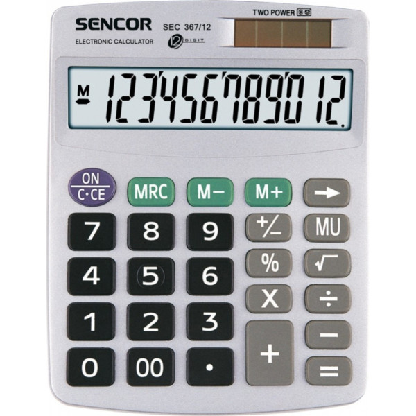 Desk calculator sec 367/12,12 digital display, dual power supply