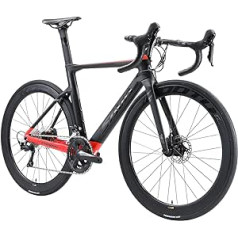 SAVADECK disku bremžu šosejas velosipēds, ogleklis, 28 collu oglekļa šosejas velosipēdi ar Shimano ULTEGRA R8000 22 ātrumu grupu komplektu, R8020 hidrauliskās disku bremzes un ātrās ass sistēma, pilna oglekļa velosipēds