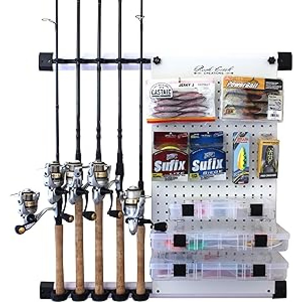 Rush Creek Creations No Limit Fishing Rod and Equipment Storage Garage Modular Wall Unit