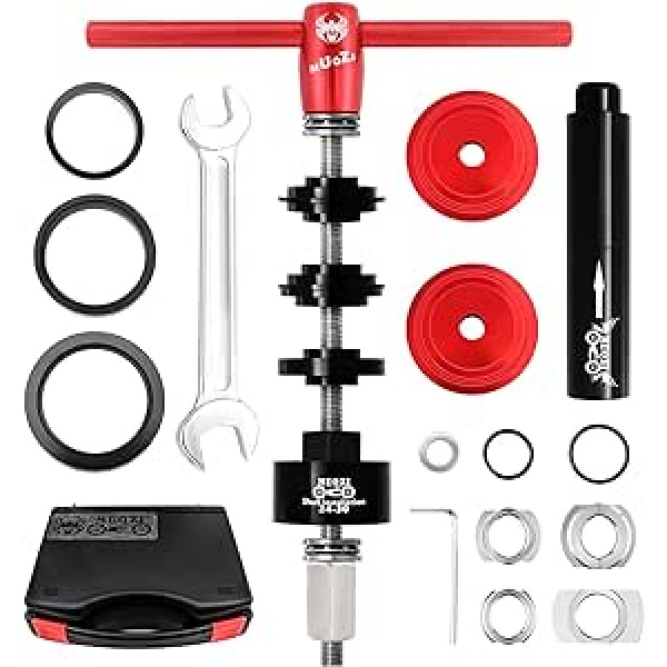 MUQZI apakšējā kronšteina uzstādīšanas rīka noņemšana un austiņu nospiešana rīkā MTB Road Bike Multi Tool Kit priekš BB86 BB30 BB92 PF30 Red