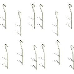 Zite Fishing Smoking Hooks Set - 12 Pieces V-Shaped Hooks for Fish Smoking - Stainless Steel Smoking Hooks