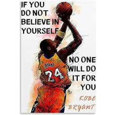 VBKYFNZ Kobe Mamba Mentality Bryant Plakāts Audekls Sienas Mākslas Glezniecība Krāsaina Abstrakta Galerija Estētisks istabas sienas dekors guļamistabai 30x45cm Neierāmēts Kobe Mamba Mentality Braients