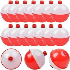 VATEICO Fishing Folats Bulk Hard ABS Bobbers Snap-on pludiņi Push Button Round Boje Float Bobbers für Crappie Panfish Zander Rot und Weiß 1,9 cm/2,5 cm/3,2 cm/3,8 cm/5,1 cm