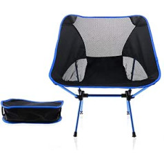 YINETTECH Blue Camp Camping Portable Folding Chairs Outdoor with Carry Bag Heavy 120kg Ultralight Picnic Hiking Backpack Beach