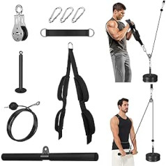 Cable Pull Fitness Lat Pull Gym Troses skriemelis Uzlabota Troses mašīnas skriemeļu sistēma Mājas Sporta zāle Triceps Lat Pull Rokas spēka treniņš LAT Pulldown, Bicep Curl, Triceps, Pleci, Mugura