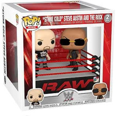 Funko pops! Mirklis: WWE — Dveins Roks Džonsons — The Rock Vs Stone Cold cīkstēšanās ringā 3/18 — Vinila kolekcionējama figūriņa — ideja dāvanai — oficiālās preces — rotaļlieta bērniem un pieaugušajiem