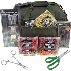 NGT makšķerēšanas soma ar āķiem, vadotnēm, ēsmas piederumiem, boilām, zaļajām šķērēm un pinceti