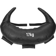 GORILLA SPORTS® bulgāru soma - 5 kg, 8 kg, 12 kg, 17 kg un 22,5 kg, 5 cilpas, izgatavota no mākslīgās ādas, melna - smilšu maiss, bulgāru soma, barošanas soma, smilšu maiss, spēka treniņš, fitness