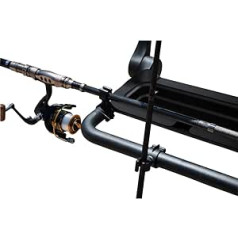 Malo'o Fish & Game Rack - Fishing Rod Holder Gun Holder - No More Falling Rods - Attaches to Truck, Boat, Car, RV or Wall - Tray for Tackle