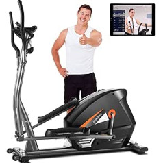 Profun Fitness Cross Trainer 10 pretestības līmeņu magnētiski vadāms pulsa monitora saites lietotne LCD monitors spararats 7kg