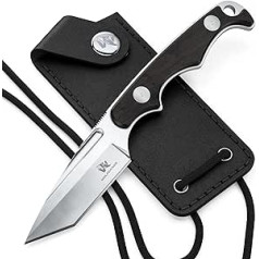 Wolfgangs ACUS Neck Knife Mini Knife - Includes Leather Sheath and Necklace for Hanging - Tactical Survival Outdoor for Hidden Wear - EDC Chain Legal in Germany