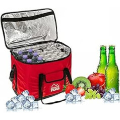 Almineez Extra Large 30L 60 Cans Foldable Cooler Bag with Carry Handle Insulated for Hot and Cold Drinks