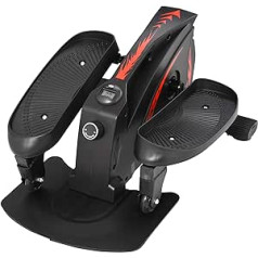 HOMCOM Mini Stepper su LCD monitoriumi, treniruoklis treniruoklis, pedalo treniruoklis, treniruoklis, nuolat reguliuojamas pasipriešinimas, neslystanti lenta, plienas