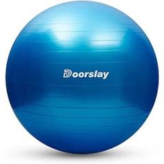 doorslay Anti-Burst-Yoga-Ball, 55 cm/65 cm/75 cm, Stabilitäts-Balance-Ball, Fitness-Ball, Fitnessball mit Luftpumpe, für Yoga, Pilates, Fitness, Schwangerschaft und Arbeit