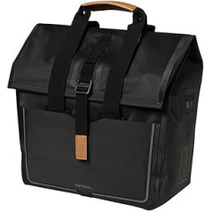 Bazilika sānu soma Urban Dry Shopper 20L matēta melna velosipēdu soma + ielāpi