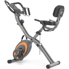 leikefitness Velosipēdu trenažieris, Salokāms velotrenažieris, Fitnesa velosipēds, Daudzfunkcionāls ergometrs, Fitnesa aprīkojums, Sporta aprīkojums mājās ar 12 līmeņu pretestību, pulsometrs, savilkšanas auklas,